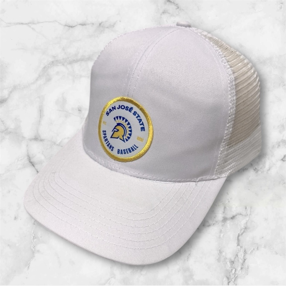 San Jose State Spartan Baseball team trucker hat white one size unisex